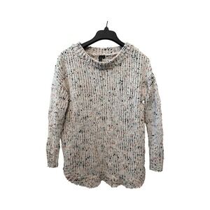 Moon & Madison Multicolor Crochet‎ Knit Oversized Sweater Women's Size S
